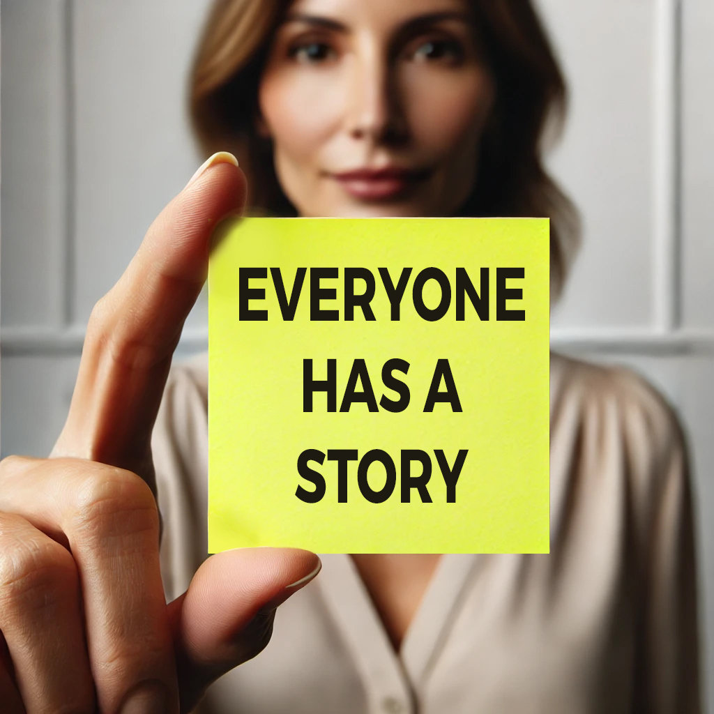 Everyone has a story - custom sticky note design
